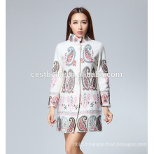 Guangzhou Factory Nouveau mode Blouson Blazer Femme Blanc Wollen Manteau fait sur mesure